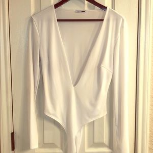 Fashion Nova Deep V thing body suit